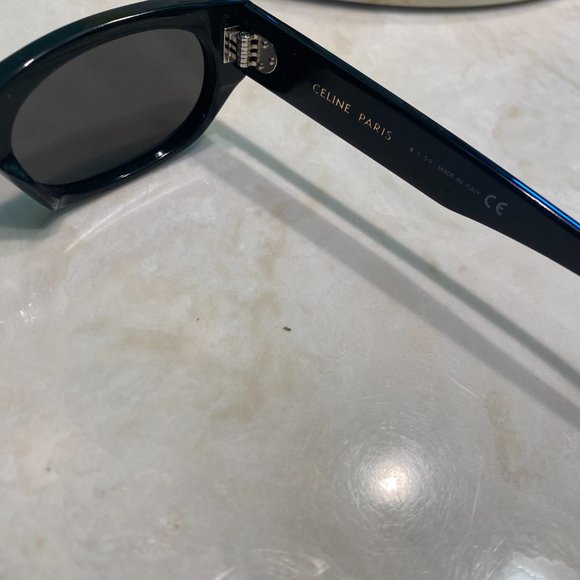 Celine Black Acetate Sunglasses Low Profile NEW - Picture 5 of 9